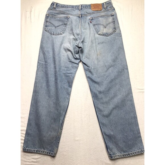 90s LEVIS 550 Jeans Men 36x30 Relaxed Straight Light Wash Denim Blue Mexico - Picture 2 of 16